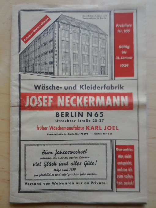 Neckermann Katalog 1939 arisch
